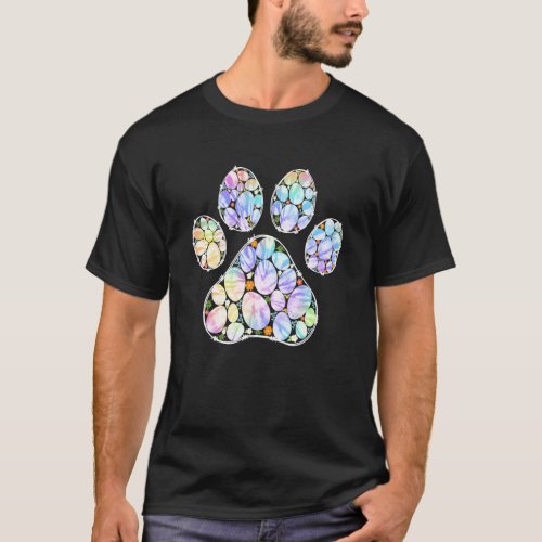 Easter Cats Dogs  Leopard Cat Dog Paw Easter Eggs T_Shirt