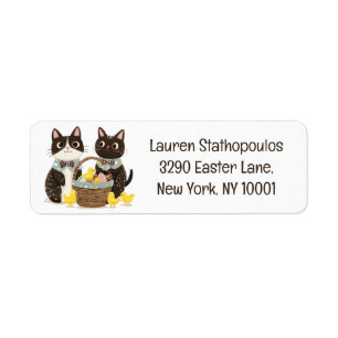 Easter Cats Easter Basket Baby Chicks Label