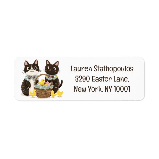 Easter Cats Easter Basket Baby Chicks Label (Front)