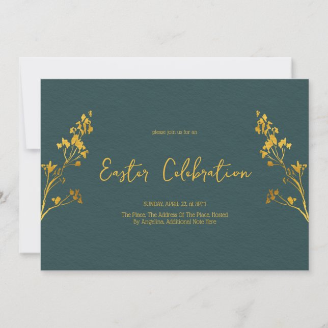 Easter Celebration, Brunch, Traditional Catholic Invitation (Front)