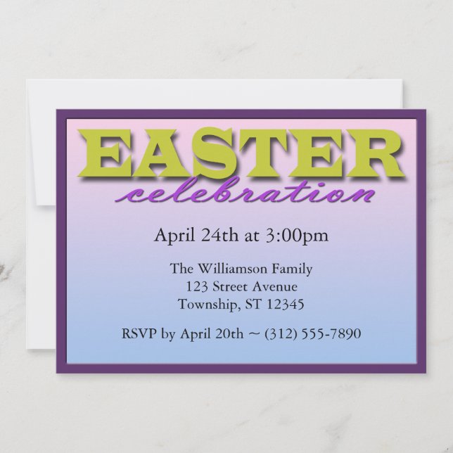 Easter Celebration Family Holiday Invitations (Front)