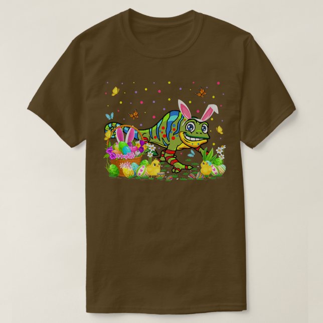 Easter Chameleon Bunny Egg Hunting Chameleon Easte T-Shirt (Design Front)