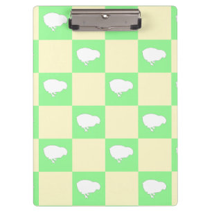 Easter Checkerboard Pattern with White Chick Motif Clipboard