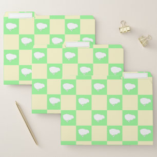 Easter Checkerboard Pattern with White Chick Motif File Folder