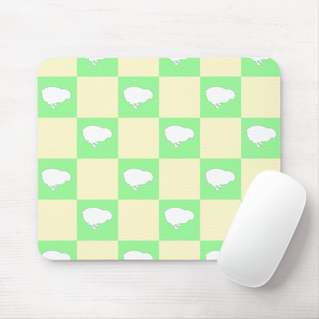 Easter Checkerboard Pattern with White Chick Motif Mouse Pad (With Mouse)