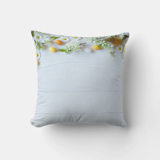 Easter Cherry Plum: Yellow Eggs. Throw Pillow