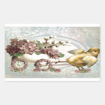 Easter Chick Cart Full of Lilacs