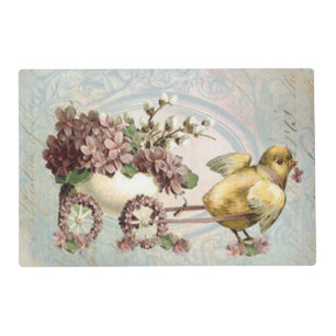Easter Chick Cart of Lilacs Placemat