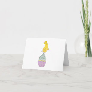 Easter Chick, Chicken on Cupcake BLANK Card