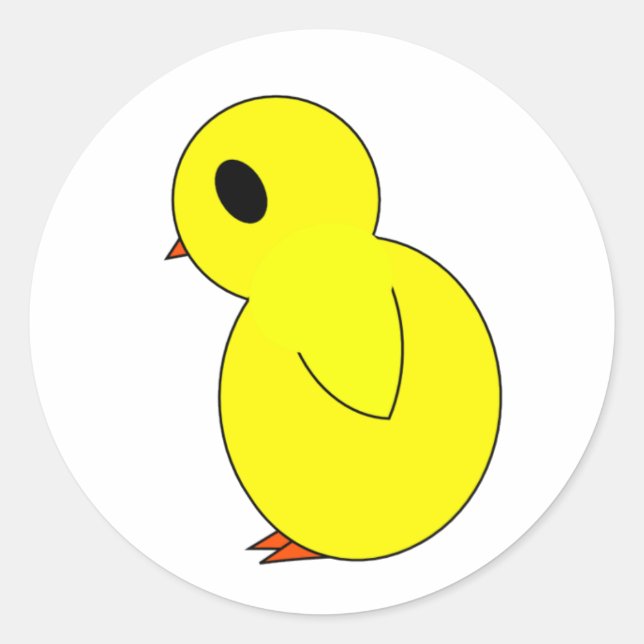 Easter Chick Classic Round Sticker (Front)