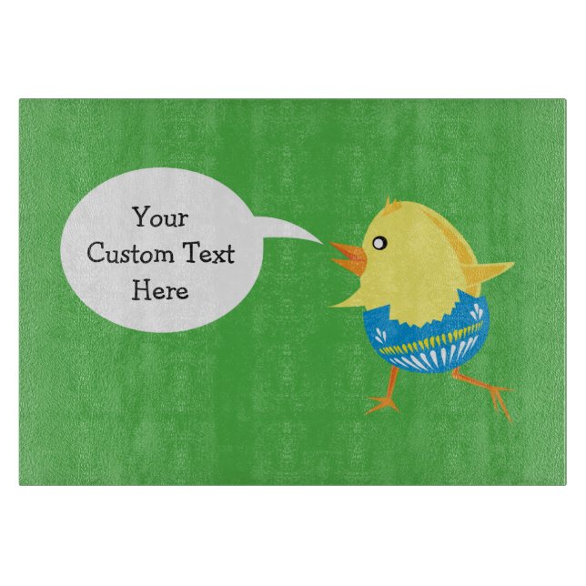 Easter Chick custom cutting board (Front)