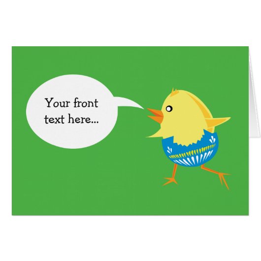 Easter Chick custom greeting card (Front Horizontal)
