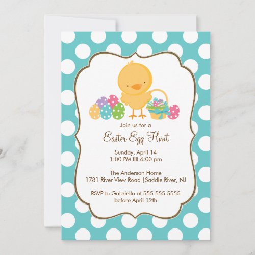Easter Chick Egg Hunt Easter Party Invitation