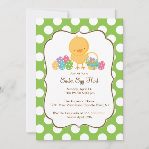 Easter Chick Egg Hunt Easter Party Invitation