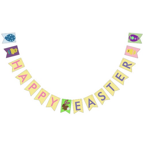 Easter Chick Eggs Bunny Bunting Banner