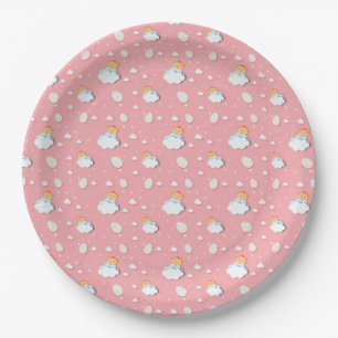 Easter Chick & Eggs Pattern Cut-out Paper Plates