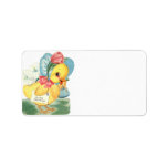 Easter Chick Greetings Label
