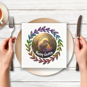 Easter Chick In An Egg Basket Napkins