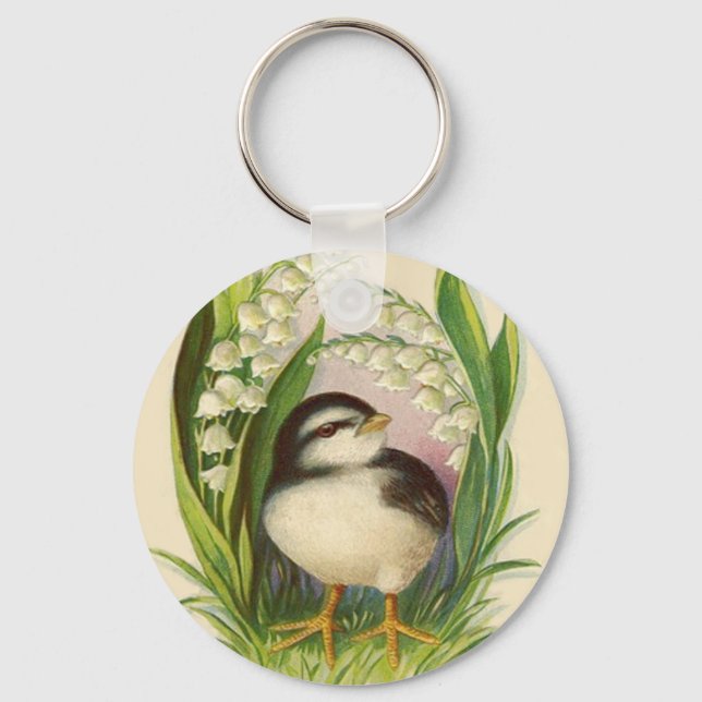 Easter Chick Lily Of The Valley Keychain (Front)