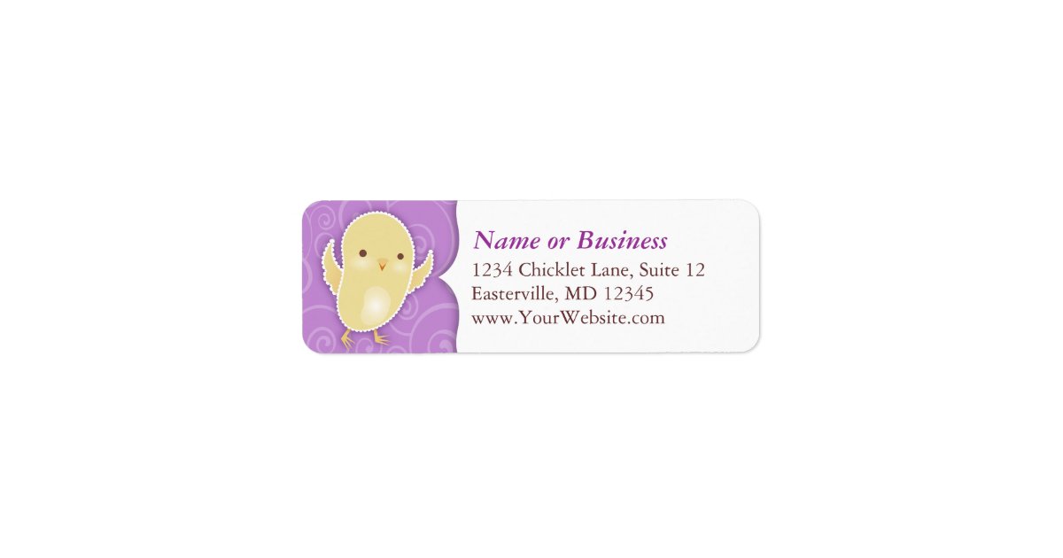 Easter Chick on Purple - Custom Address Labels | Zazzle.com