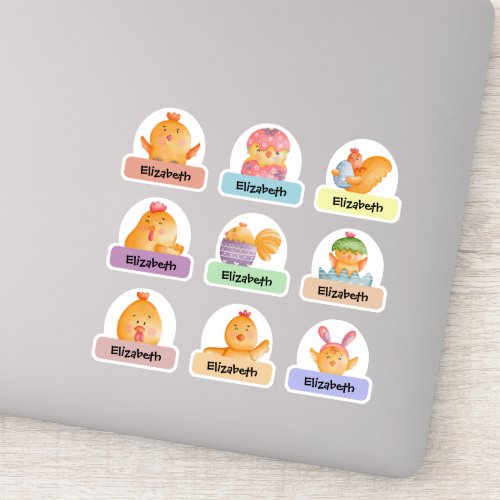 Easter Chick Personalized Name Sticker Pack