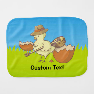 Easter Chick with Bouzouki Baby Burp Cloth