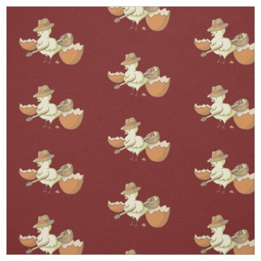 Easter Chick with Bouzouki Pattern Fabric