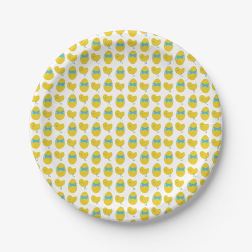 Easter Chicken and Egg Pattern Paper Plates
