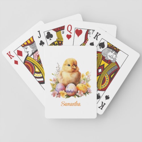 Easter Chicken and eggs Poker Cards