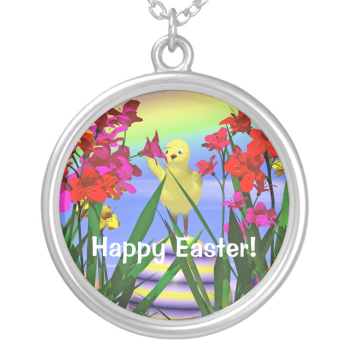 Easter Chicken and Flowers Custom Jewelry