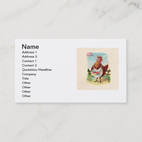 Easter Chicken Farm Cute Antique Eggs Business Card