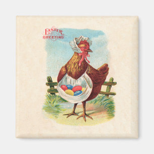 Easter Chicken Farm Cute Antique Eggs Magnet