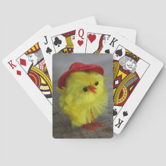 Easter Chicken In Red Hat Playing Cards Gift Idea