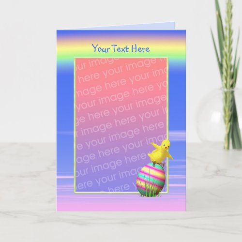 Easter Chicken Wings tall photo frame Holiday Card