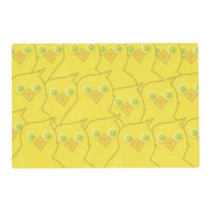 Easter Chickens Bright Yellow Cartoon Pattern Placemat