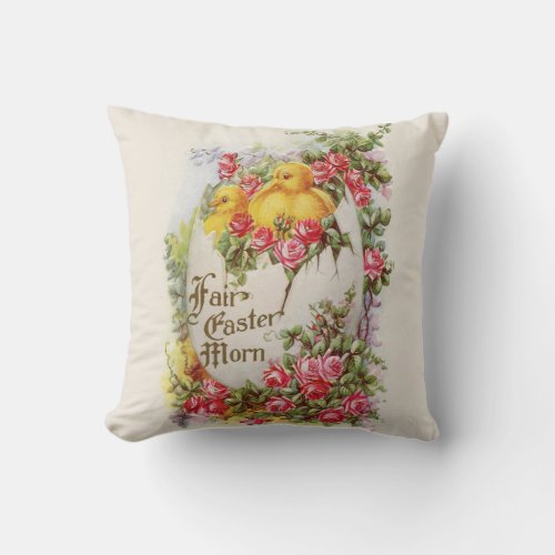 Easter Chicks and Roses Pillow