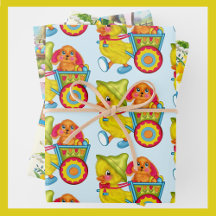 Easter Chicks Bunny Daffodils 3 Colorful Kids