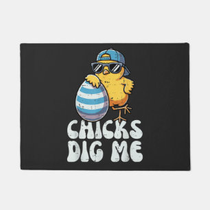 Easter Chicks Dig Me Cute Egg Doormat