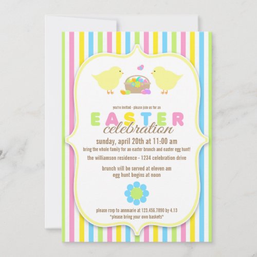 Easter Chicks Egg Hunt Invitation