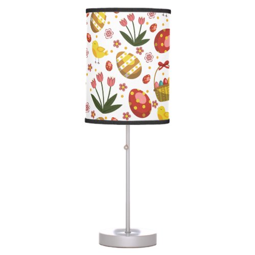 Easter Chicks Flowers Eggs Celebration Table Lamp