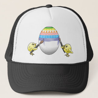 Easter chicks paint the Easter egg Trucker Hat