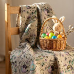 Easter Chicks &amp; Spring Flowers Linen Fabric