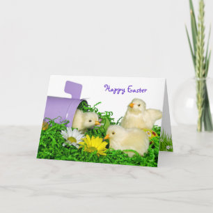 Easter Chicks with Mailbox Holiday Card