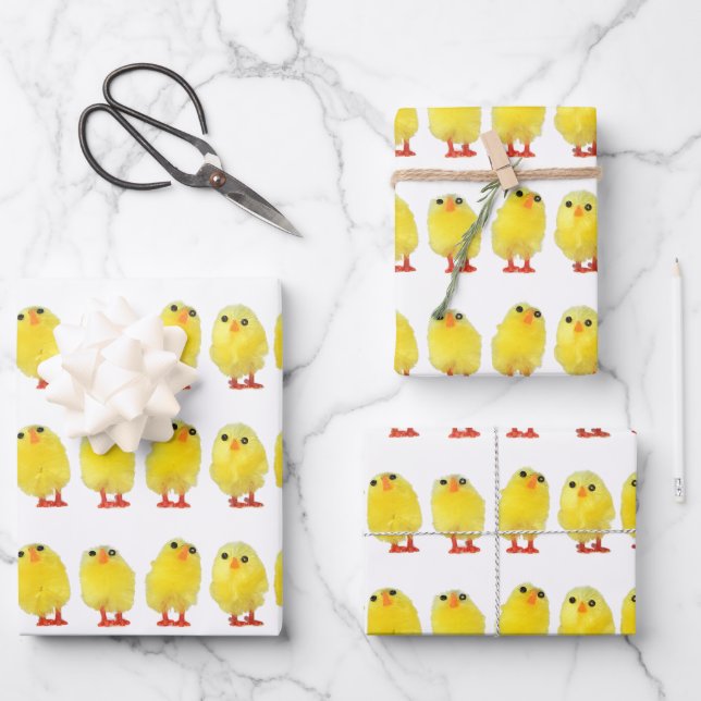 Easter Chicks Wrapping Paper Sheets (Front)