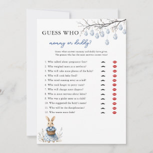Easter Chinoiserie Guess Who Baby Shower Game Card