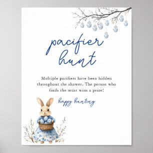 Easter Chinoiserie Pacifier Hunt Baby Shower Poster