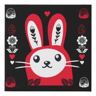 Easter Chocolate Bunny Decor Faux Canvas Print