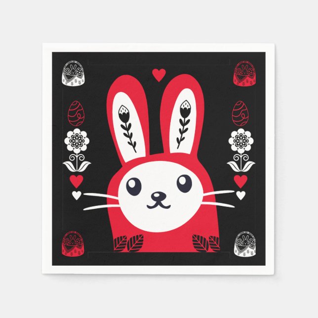 Easter Chocolate Bunny Decor Napkins (Front)