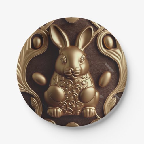 Easter chocolate bunny paper plates