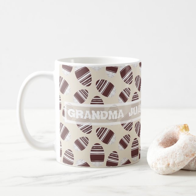Easter Chocolate Egg Pattern Coffee Mug (With Donut)